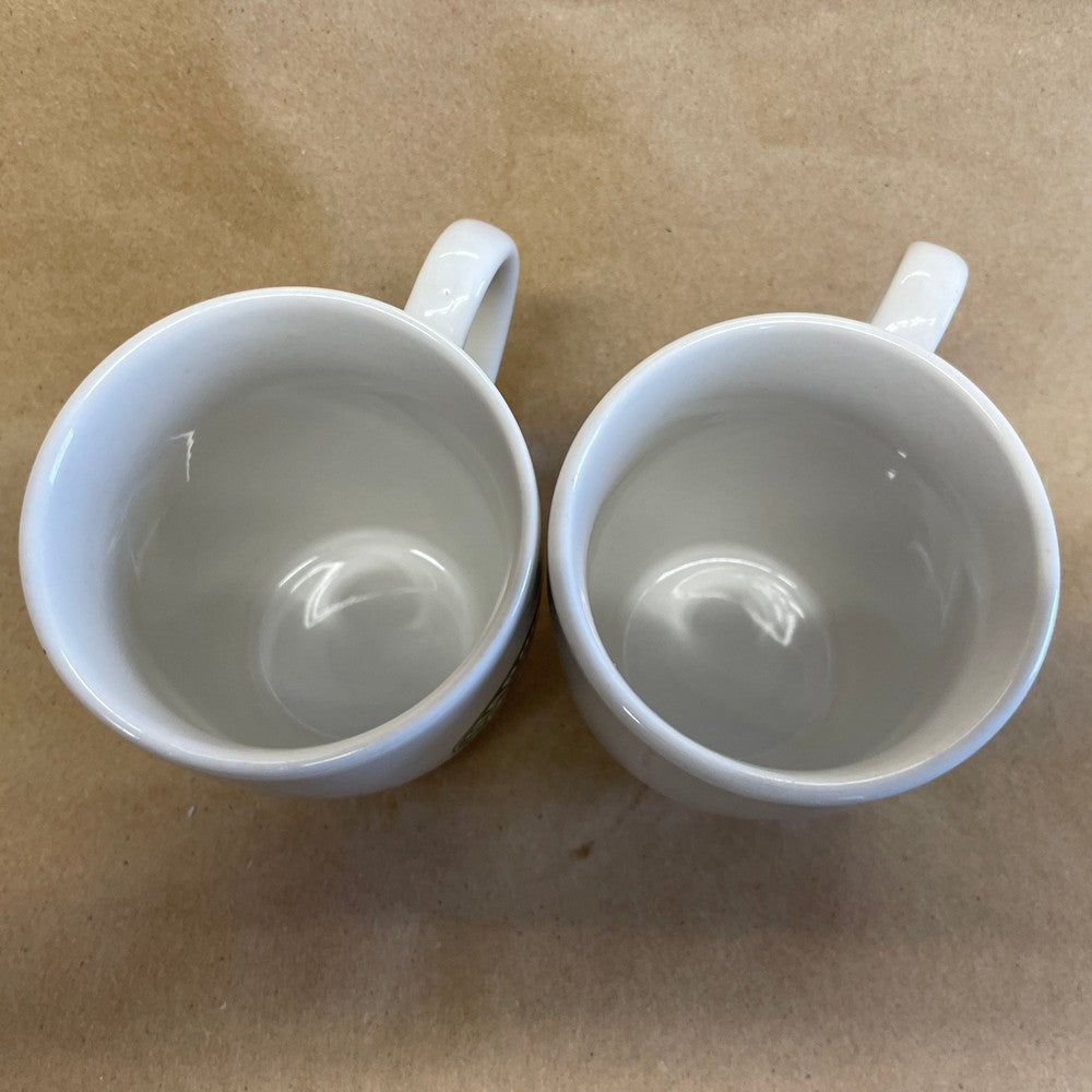 Starbucks White with Green Logo Mugs Pair-2007